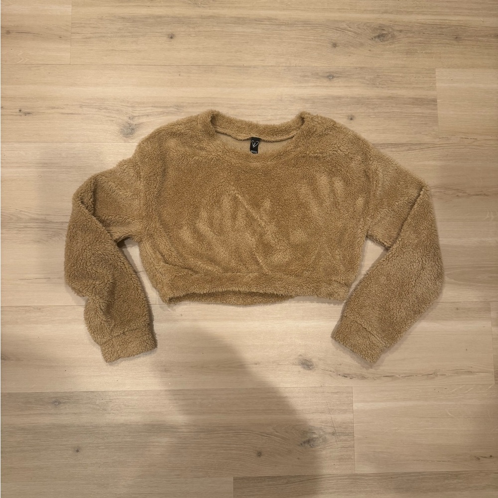 Windsor Fuzzy Brown Crew Neck Sweater